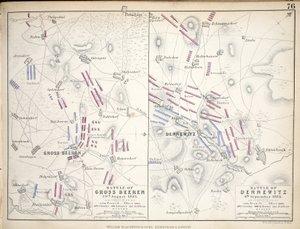 विलियम ब्लैकवुड एंड सन्स, एडिनबर्ग und लंदन, 1848 (हाथ से उकेरा हुआ उत्कीर्णन) द्वारा प्रकाशित ग्रॉस बीयरेन और बैटल ऑफ़ डेनेविट की लड़ाई के मानचित्र